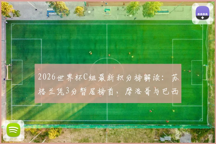 2026世界杯C组最新积分榜解读：苏格兰凭3分暂居榜首，摩洛哥与巴西紧随其后，出线形势如何演变？